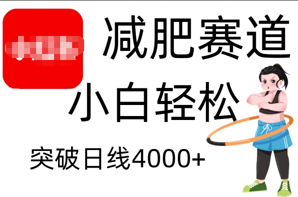 小红书减肥赛道，小白轻松日利润4000+